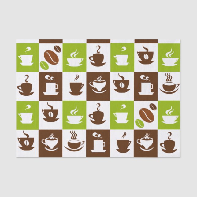 Beautiful Coffee Espresso Design Tissue Paper (Front)