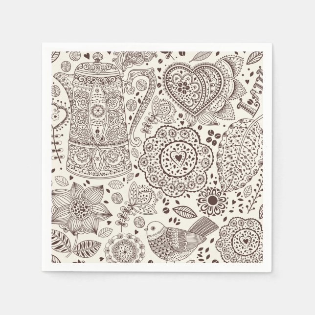 Beautiful Coffee Kitchen Drink Paper Napkins (Front)