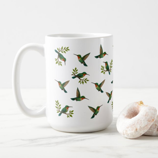 Beautiful colibris coffee mug (With Donut)