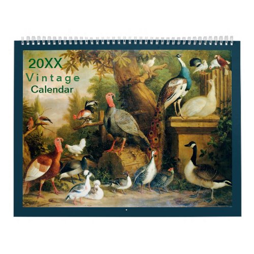 Beautiful Collection of Birds with Vintage_Feel  Calendar