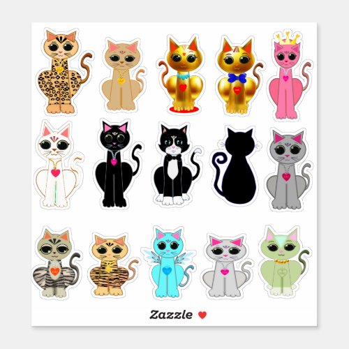 Beautiful Collection of Wild Cats Sticker