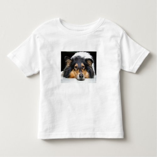 Beautiful collie dog toddlers girls boys t_shirt