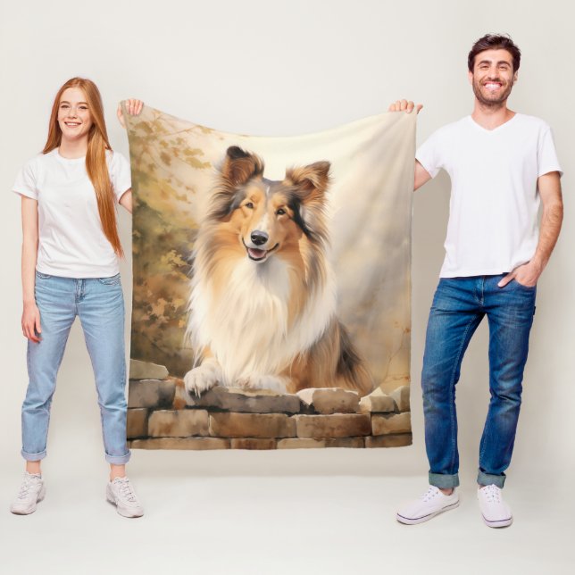 Beautiful Collie – Gentle & Loyal Fleece Blanket (In Situ)
