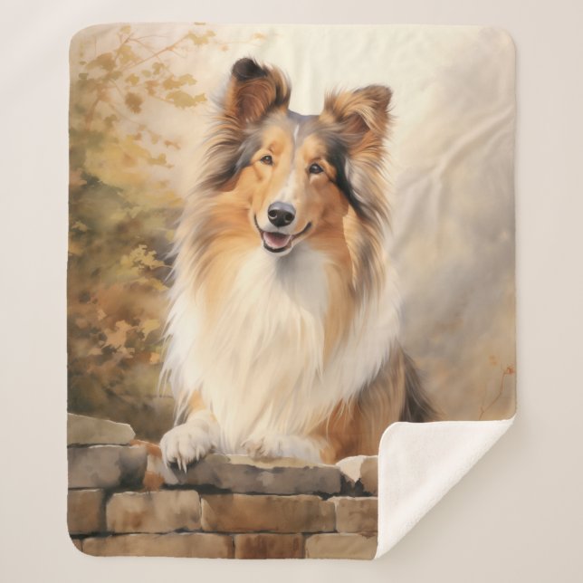 Beautiful Collie – Gentle & Loyal Sherpa Blanket (Front)