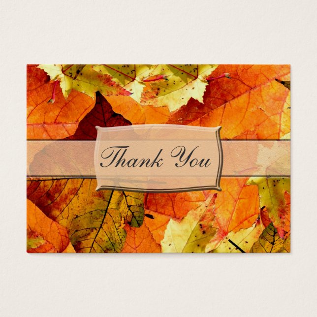 Beautiful coloful leave wedding favor thank you (Front)