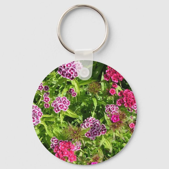 beautiful color flowers keychain (Front)