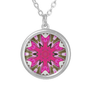 Beautiful color  kaleidoscope silver plated necklace