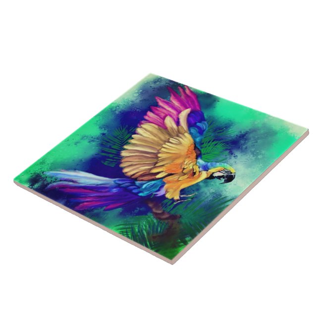 Beautiful Color Parrot Ceramic Tile (Side)