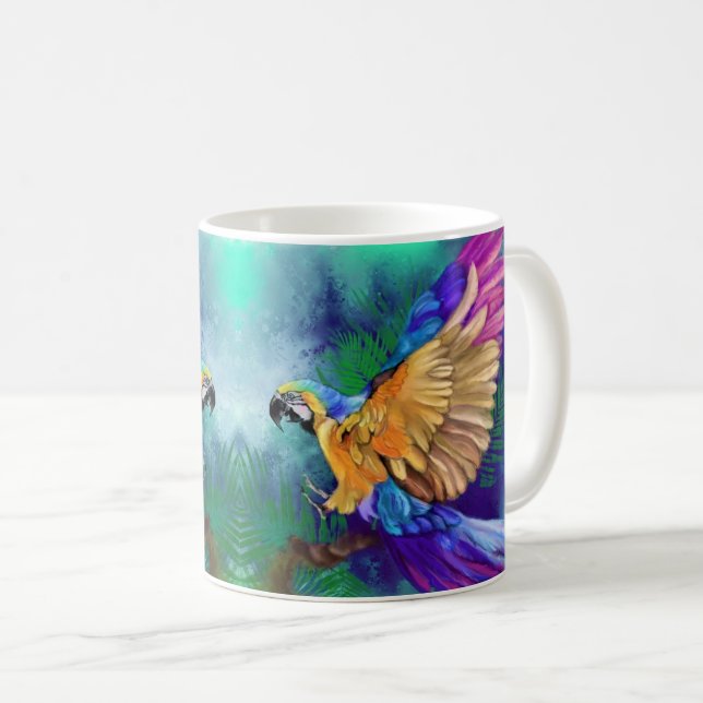 Beautiful Color Parrot Coffee Mug (Front Right)