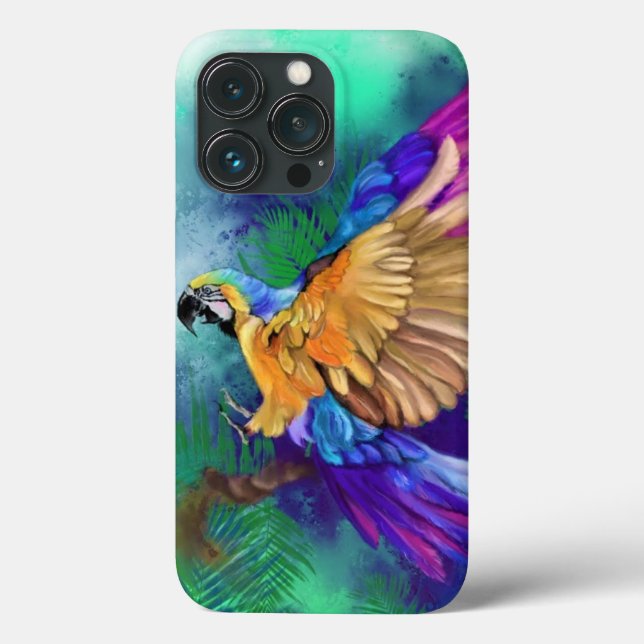 Beautiful Color Parrot iPhone Case (Back)