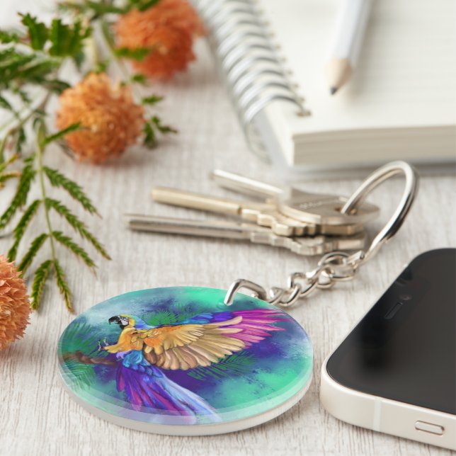 beautiful Color Parrot Keychain (Front Right)
