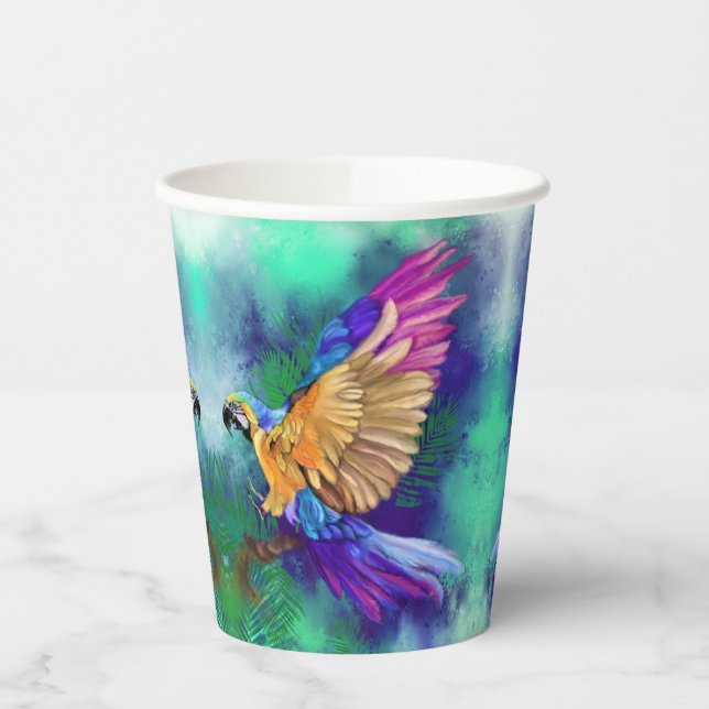 Beautiful Color Parrot Paper Cups (Left)