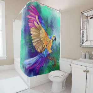 Beautiful Color Parrot Shower Curtain