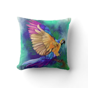 Beautiful Color Parrot Throw Pillow