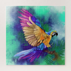 Beautiful Color Parrot Watercolor Puzzle