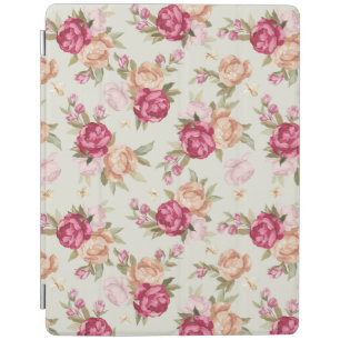 Beautiful color peony pattern on green iPad smart cover