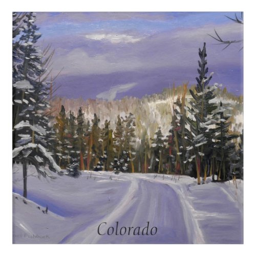 Beautiful Colorado Mountain Snow Scene  Acrylic Print