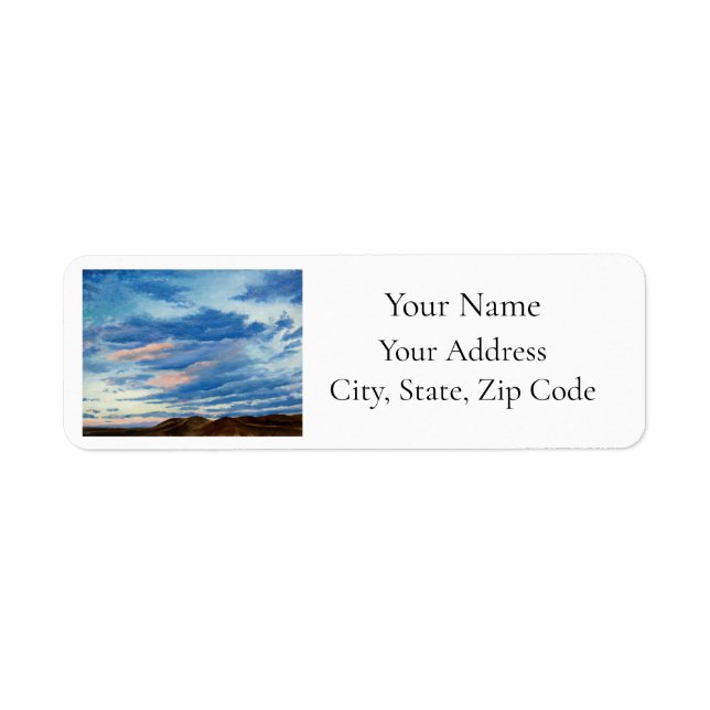 Beautiful Colorado Mountain Sunset View Label (Front)