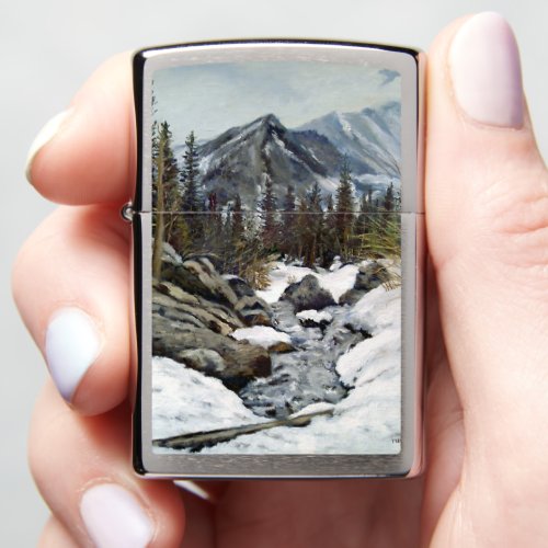 Beautiful Colorado Winter Stream Zippo Lighter