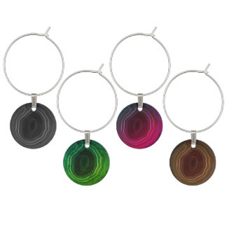 Beautiful colored agate slice stone disks wine charm
