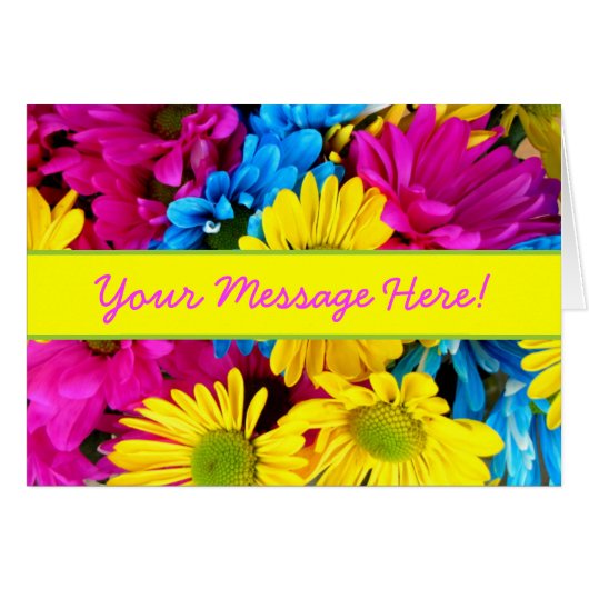 Beautiful Colored Flowers Floral Message Cards (Front Horizontal)