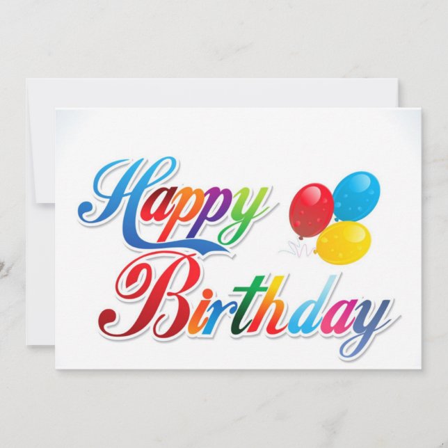 beautiful colored happy birthday balloons card (Front)