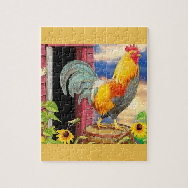 beautiful colored hen floral puzzle (Vertical)
