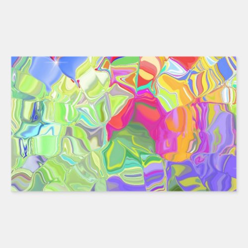 Beautiful Colorful Abstract Art Ice Cubes Gifts Rectangular Sticker