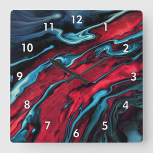 Beautiful & Colorful Abstract Artwork Square Wall Clock