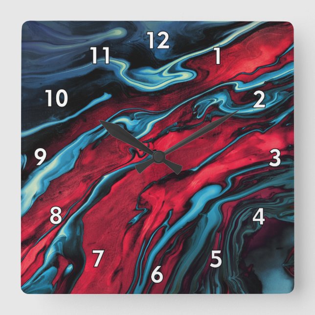 Beautiful & Colorful Abstract Artwork Square Wall Clock (Front)