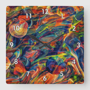 Beautiful & Colorful Abstract Artwork Square Wall Clock