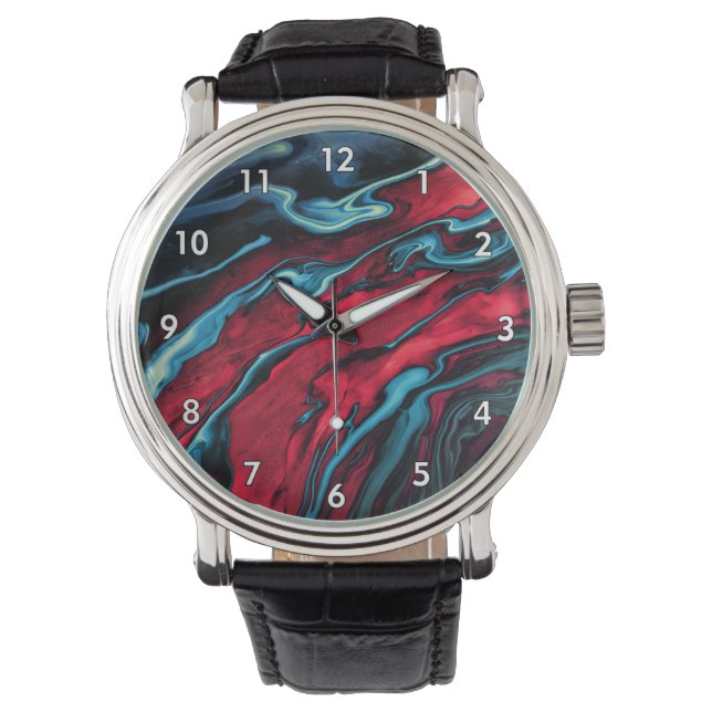 Beautiful & Colorful Abstract Artwork Watch (Front)