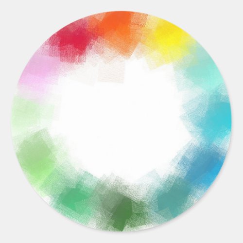 Beautiful Colorful Abstract Modern Blank Template Classic Round Sticker