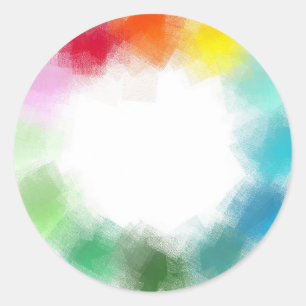 Beautiful Colorful Abstract Modern Blank Template Classic Round Sticker