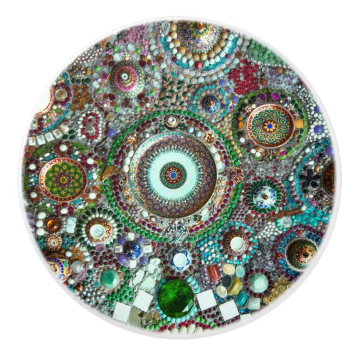 Beautiful Colorful Abstract Mosaic Ceramic Knob