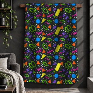 Beautiful Colorful Abstract Neon Shapes Blanket