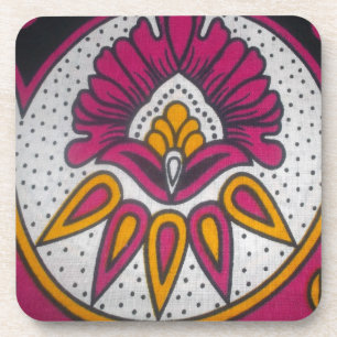 Beautiful Colorful African Fabric Motif Art Print Drink Coaster