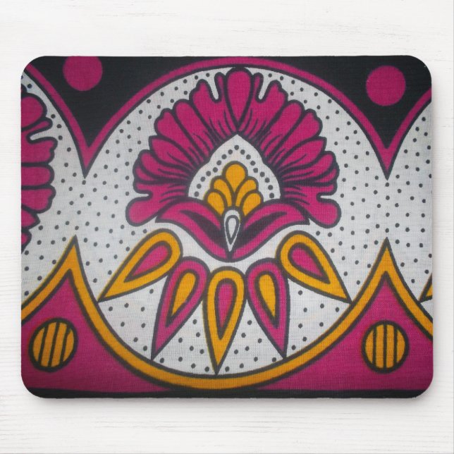 Beautiful Colorful African Fabric Motif Art Print Mouse Pad (Front)