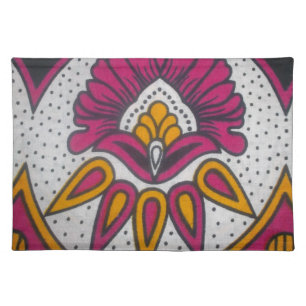 Beautiful Colorful African Fabric Motif Art Print Placemat