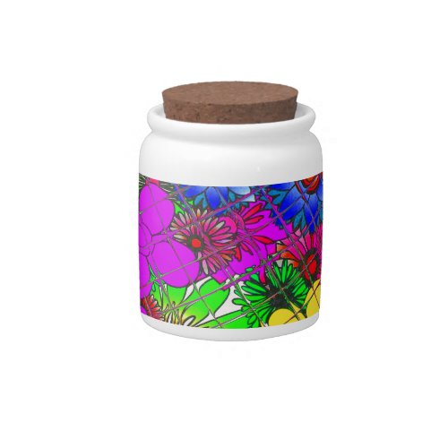 Beautiful colorful amazing floral pattern design a candy jar