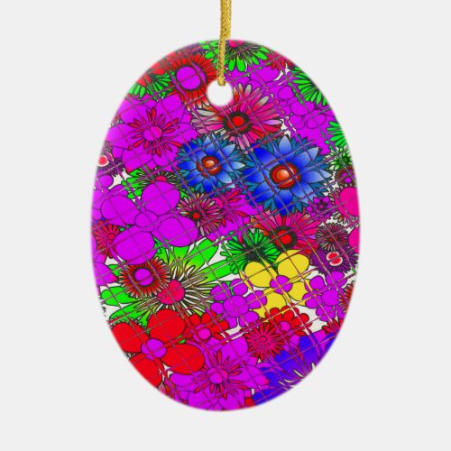 Beautiful colorful amazing floral pattern design a ceramic ornament