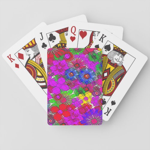 Beautiful colorful amazing floral pattern design a poker cards