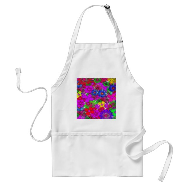 Beautiful Colorful Amazing Floral Pattern Design Adult Apron (Front)