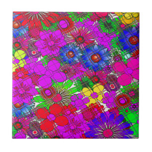 Beautiful Colorful Amazing Floral Pattern Design Ceramic Tile