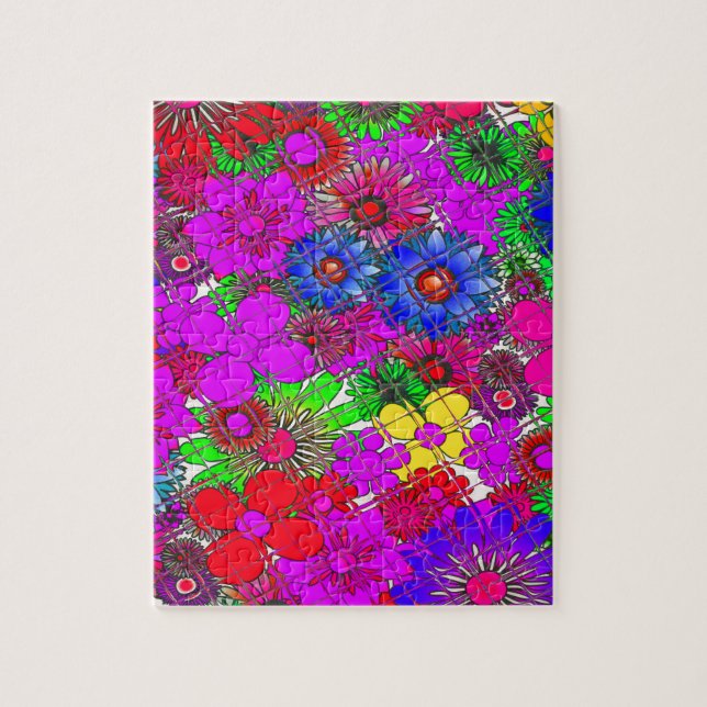 Beautiful Colorful Amazing Floral Pattern Design Jigsaw Puzzle (Vertical)