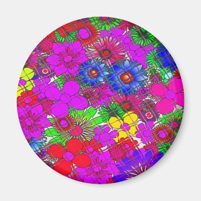 Beautiful Colorful Amazing Floral Pattern Design Magnet (Front)
