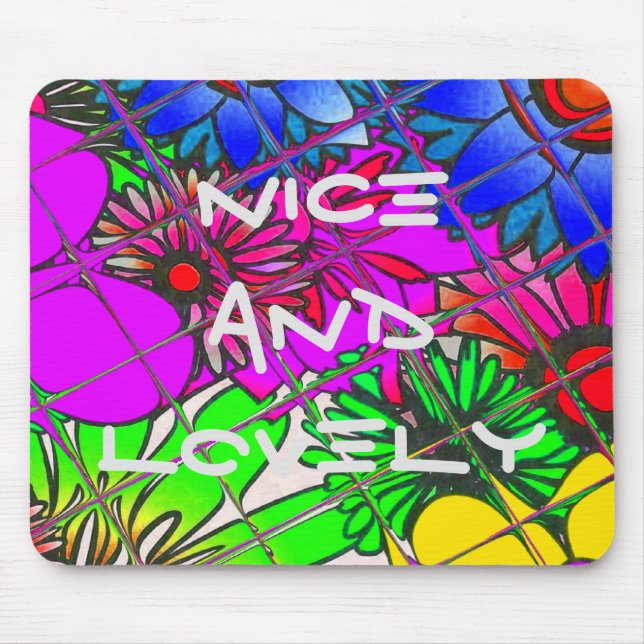Beautiful Colorful Amazing Floral Pattern Design Mouse Pad (Front)