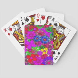 Beautiful Colorful Amazing Floral Pattern Design Poker Cards