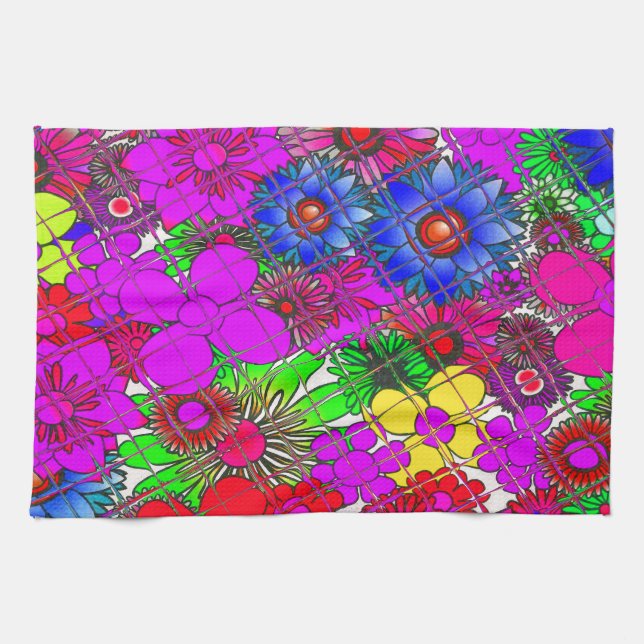 Beautiful Colorful Amazing Floral Pattern Design Towel (Horizontal)