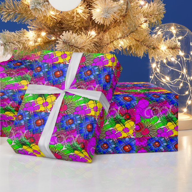 Beautiful Colorful Amazing Floral Pattern Design Wrapping Paper (Holidays)